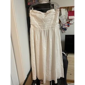 WAYF Ivory Strapless Ruched Smocked Waist Maxi Dress XL